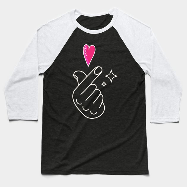 Korean finger heart Baseball T-Shirt by tatadonets